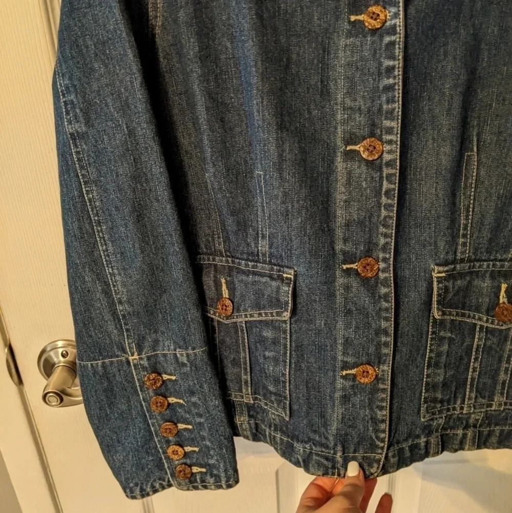 Caribbean Joe 100% Cotton Jean Jacket Size P Large - Picture 7 of 12